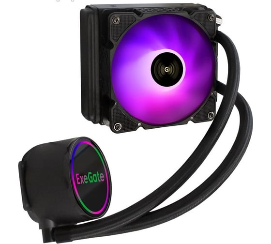 Изображение товара Комплект водяного охлаждения ExeGate BlackWater-120V3.PWM.ARGB 3 PIN 5V ADDRESSABLE RGB подсветка, LGA2066/2011/1366/1150/1151/1155/1156/1200/1700/1851/AM4/A 298708