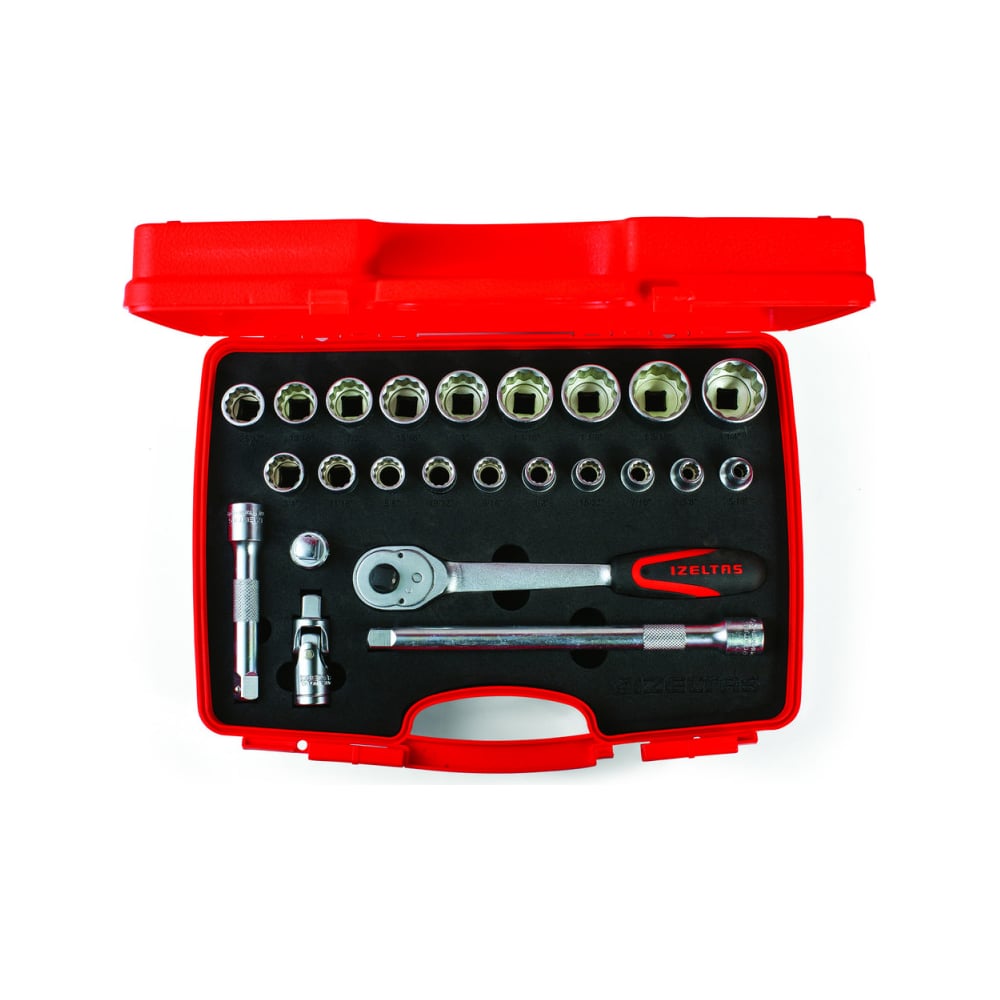 Изображение товара Набор двенадцатигранных торцевых головок IZELTAS 24 предмета профессиональный