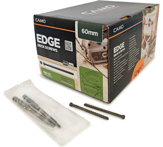 Изображение товара Саморезы с антикоррозийным покрытием для скрытого монтажа террас и фасадов с помощью инструмента Marksman Camo ProTech C4, 60 мм, 700 шт. 0345144