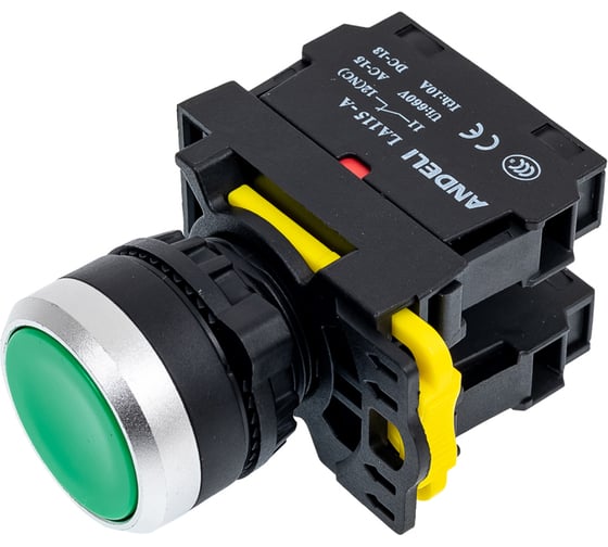 Изображение товара Кнопка ANDELI LA115-A5-11BN/3 зеленый 1НО+1НЗ ADL10-312