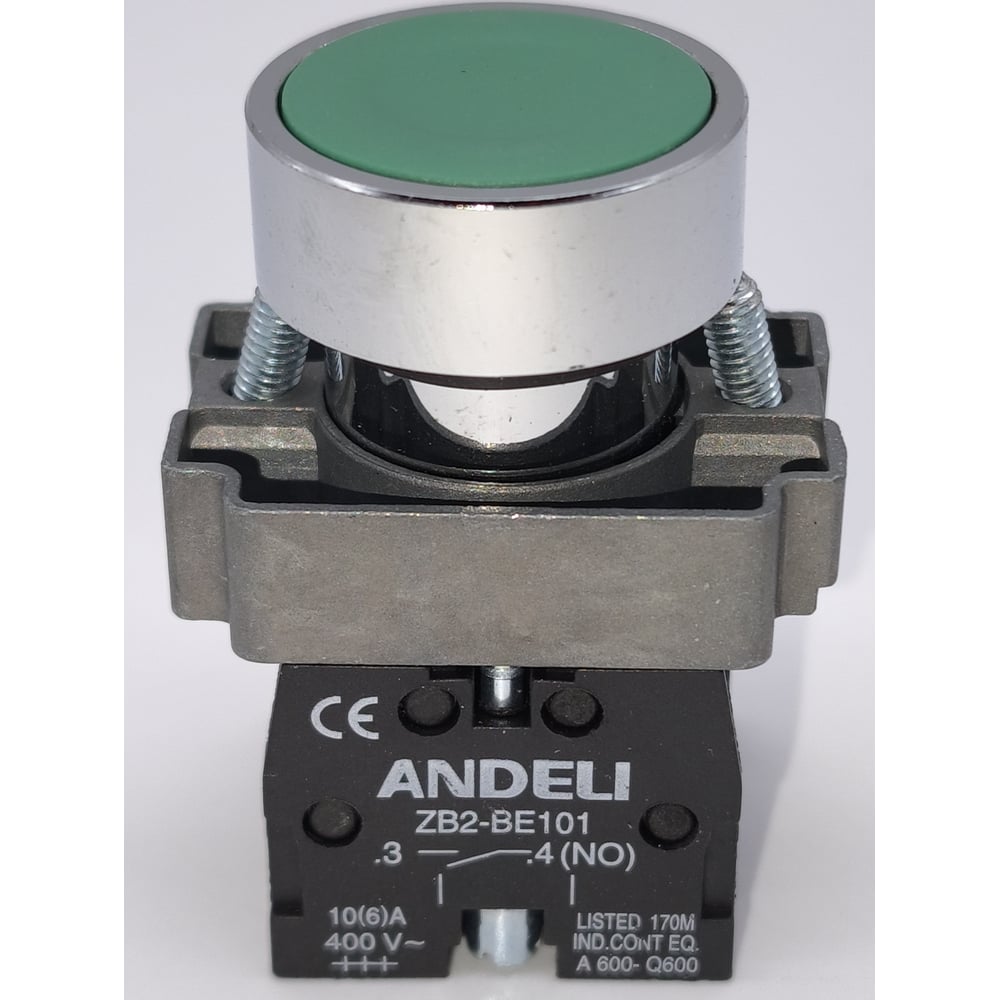 Изображение товара Кнопка ANDELI XB2-BА35 зеленая 1НЗ+1НО ADL10-059
