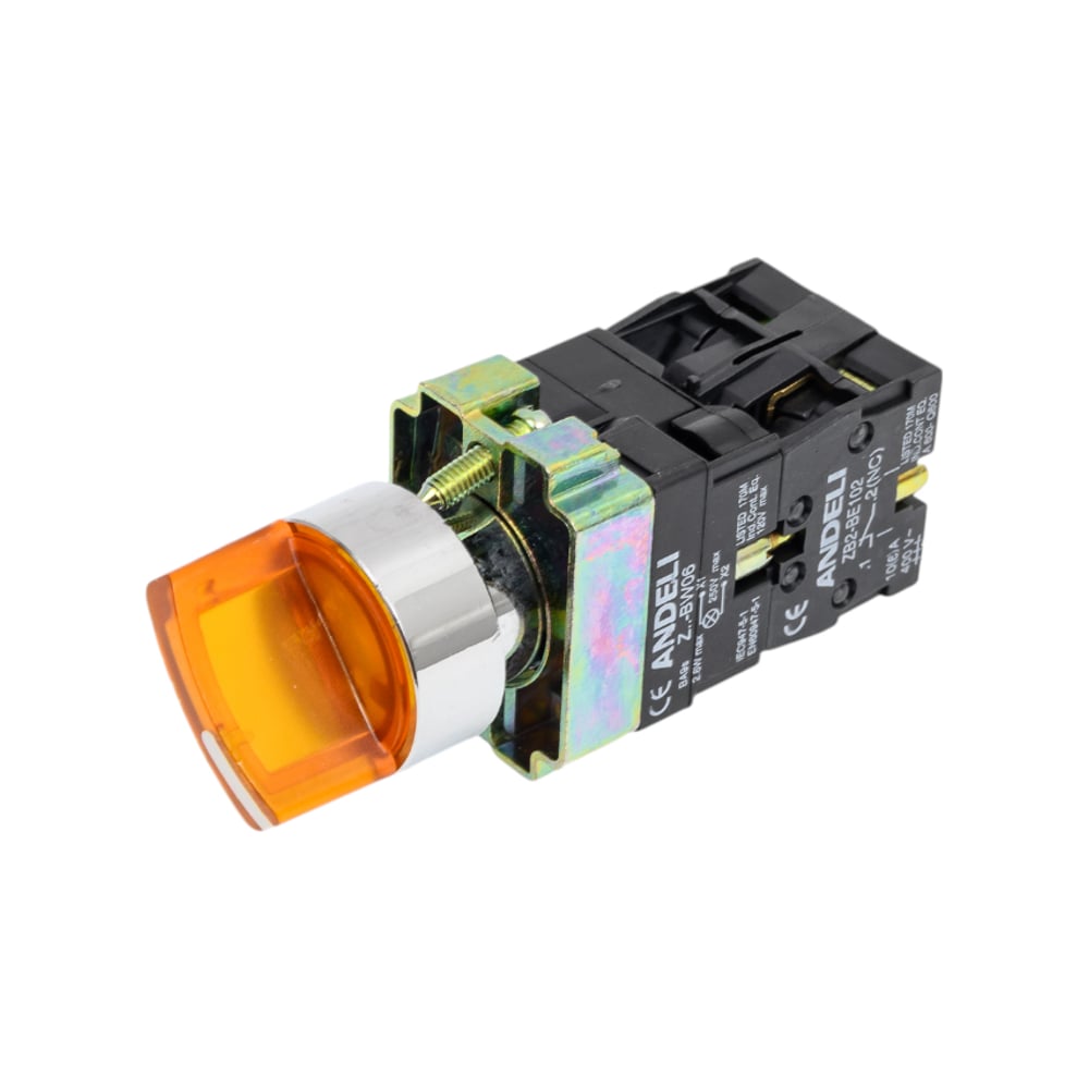 Изображение товара Переключатель ANDELI XB2-BK2565 2 положения желтый с подсветкой