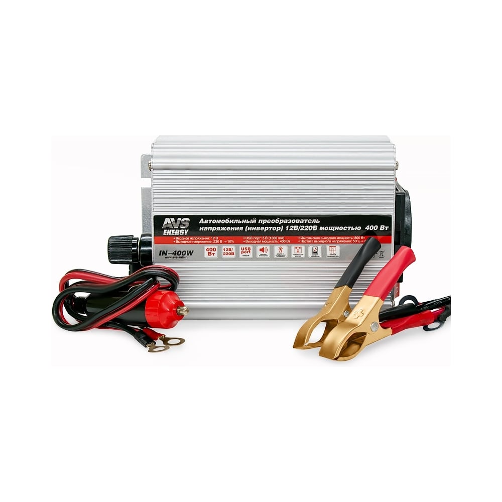 Изображение товара Автомобильный инвертор AVS 12/220V IN-400W A80684S