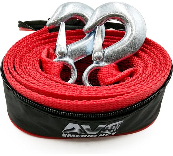 Изображение товара Трос буксировочный усиленный AVS EXPERT ST-55H 5т, 5м, крюки A40553S