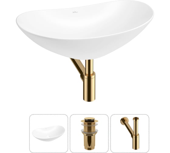 Изображение товара Набор Wellsee 3 в 1 Carefree Dove накладная раковина 60x36 см 20212287R