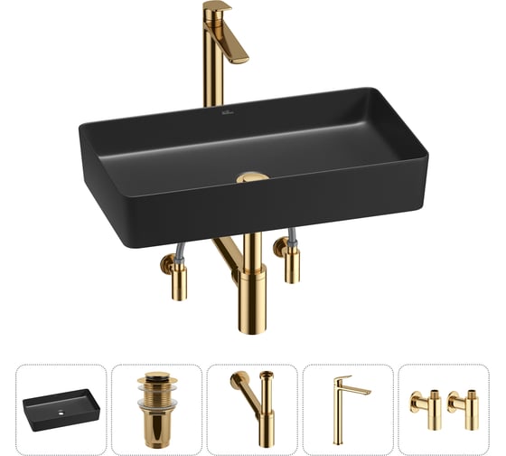 Изображение товара Набор Wellsee 5 в 1 FreeDom 2.0 накладная раковина 60x34 см 20214578R