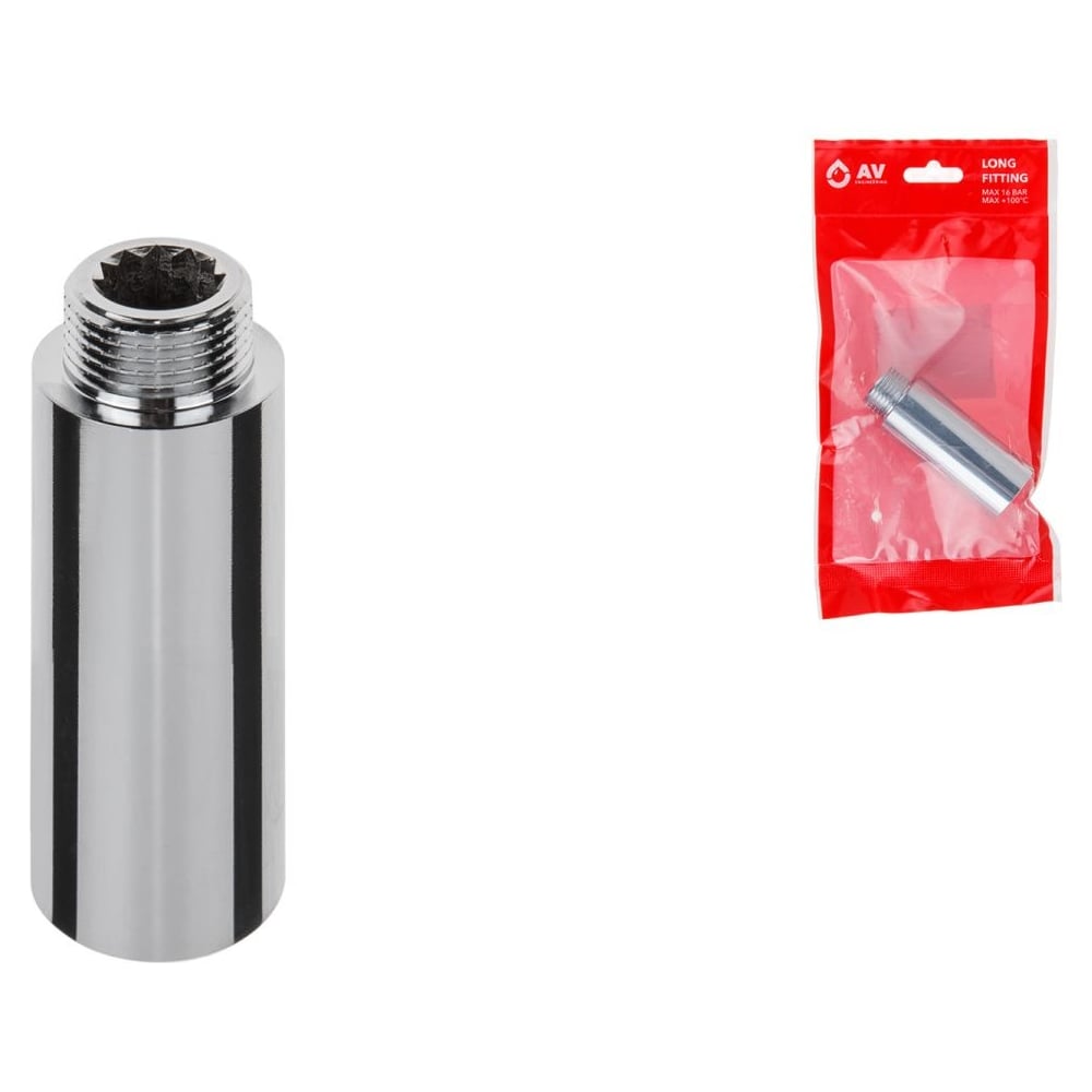 Изображение товара Удлинитель AV Engineering AVE301019 1/2F-1/2M 60 мм хром
