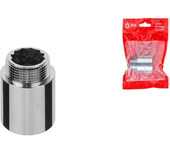 Изображение товара Удлинитель усиленный AV Engineering 1 вн.-нар., 30 мм, хром AVE301031
