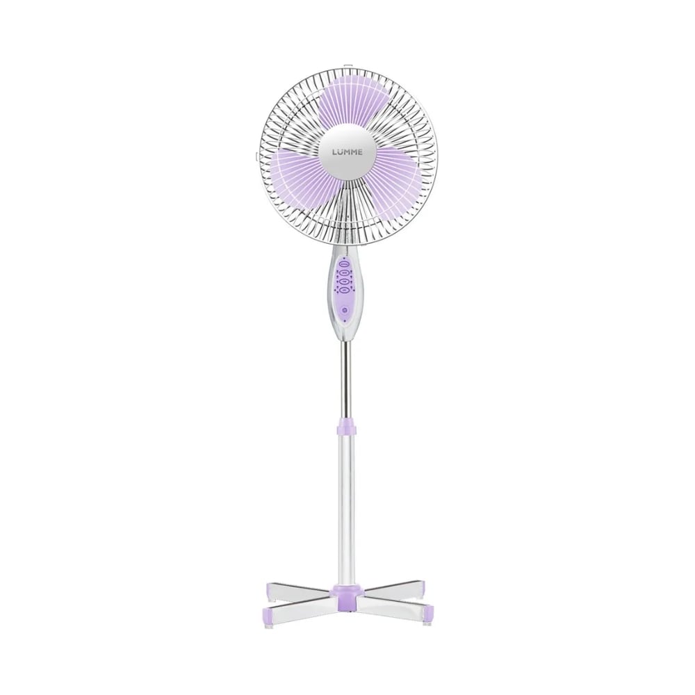 Изображение товара Вентилятор напольный LUMME LU-113 белый/лиловый 50 Вт пульт таймер регулировка высоты