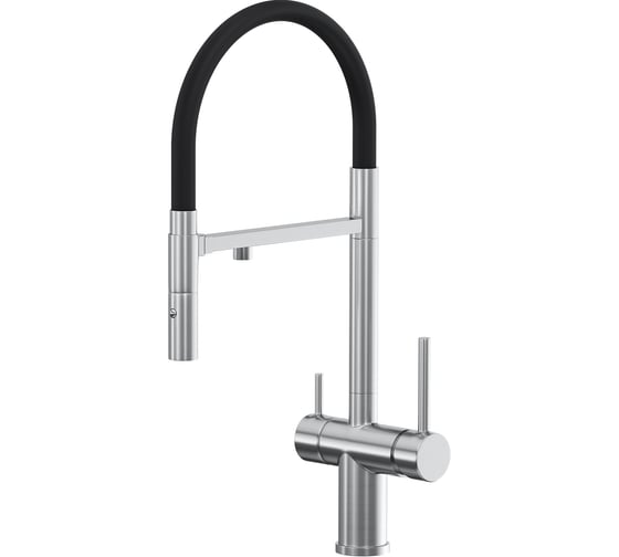 Изображение товара Смеситель для кухни Reflexion home Reflexion Lago с гибким изливом и подключением к фильтру, полированная сталь RX9901SS