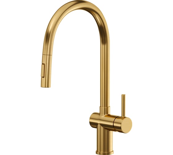 Изображение товара Смеситель для кухни Reflexion home Reflexion Lago с вытяжным изливом, брашированное золото RX9904GD