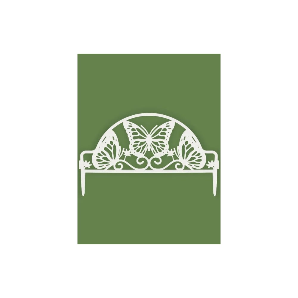 Изображение товара Ограждение садовое ПОЛИМЕРСАД Забор декоративный №11 Бабочка, белое, упаковка 24 шт ПС-ЗД11-бел-24