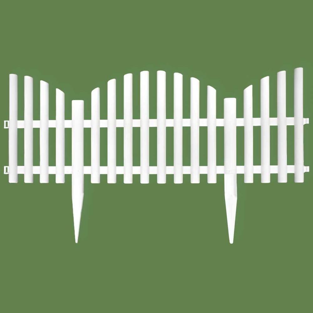 Изображение товара Декоративный садовый забор ПОЛИМЕРСАД 24 шт белый разборный пластиковый