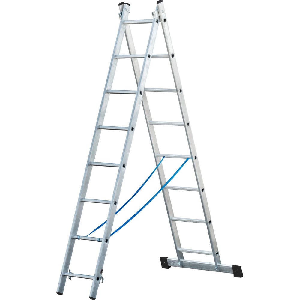Изображение товара Алюминиевая двухсекционная лестница ООО ЛУЧ АЛ 2x8 П60 бытовая