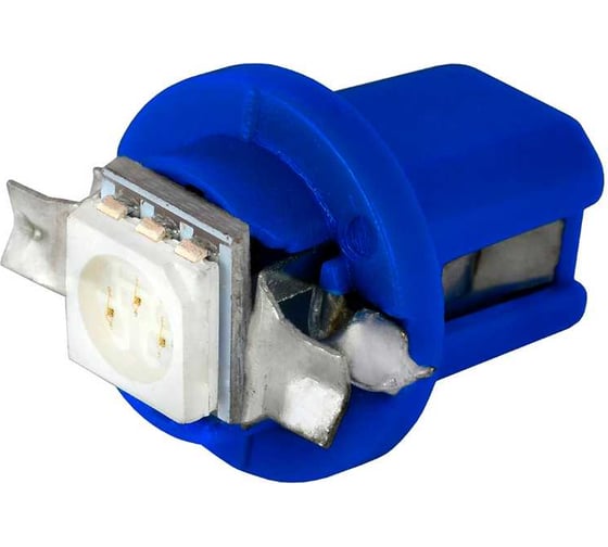 Изображение товара Автолампа диод SKYWAY T5 (W1,2W), 12V, 1 SMD, B8.5d, 1-контакт, синяя, 10 шт, панель S08201220/K