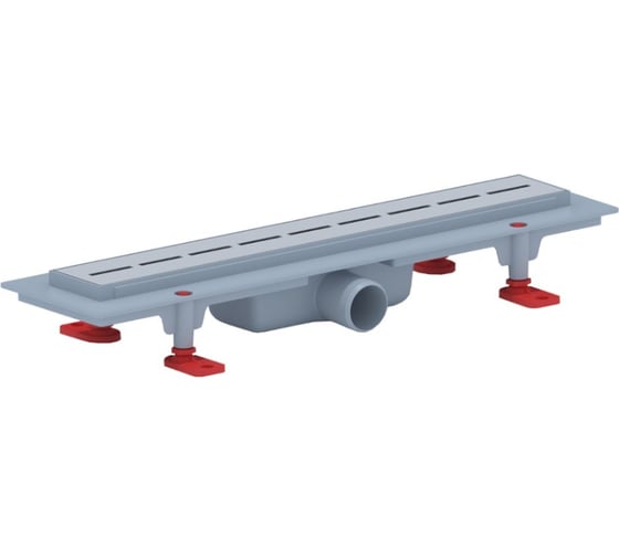 Изображение товара Трап пластиковый линейный с сухим выпуском АНИ Пласт 40 реш. нерж.сталь.глянец.КИЛЬ 450 TLQ1545M