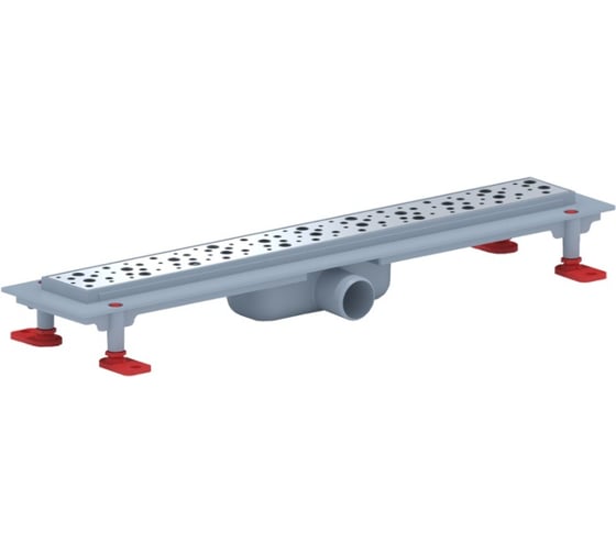 Изображение товара Трап пластиковый линейный с сухим выпуском АНИ Пласт 40 реш. нерж.сталь.матовая.Бриз 450 TLQ1355G