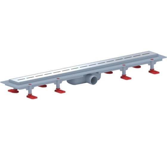 Изображение товара Трап пластиковый линейный с сухим выпуском АНИ Пласт 40 реш. нерж.сталь.матовая .КИЛЬ 650 TLQ1575G