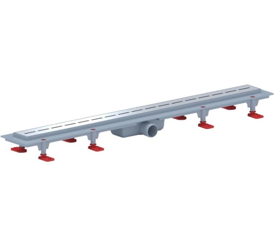 Изображение товара Трап пластиковый линейный с сухим выпуском АНИ Пласт 40 реш. нерж.сталь.матовая.КИЛЬ 750 TLQ1585G