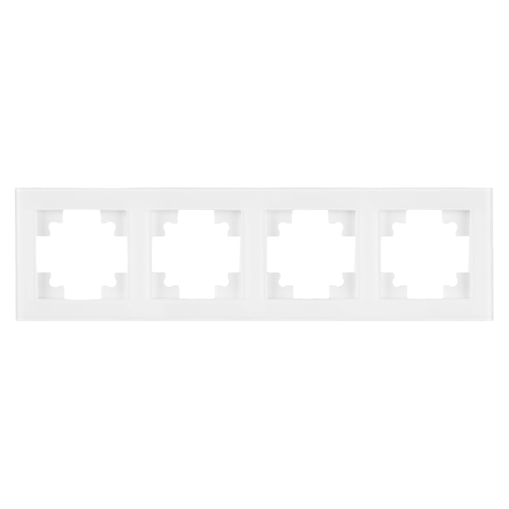 Изображение товара Горизонтальная стеклянная рамка STEKKER серия Катрин белая 4 поста