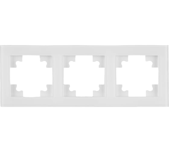 Изображение товара 3-местная горизонтальная рамка STEKKER GFR00-7003-01 серия Катрин, стеклянная, белый 39256