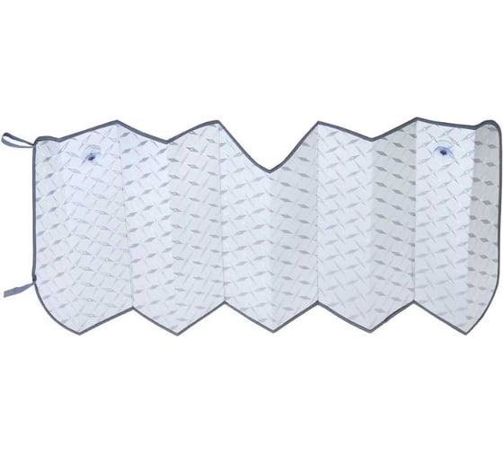 Изображение товара Шторка солнцезащитная на лобовое стекло ЕРМАК 130x60 см, серебристая 704-176