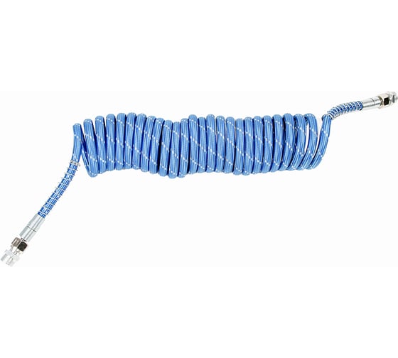 Изображение товара Шланг пневматический витой нейлоновый Крал М22 L=7.5м (t=-60 +120) синий 5395