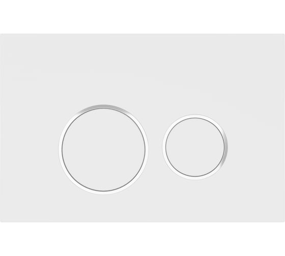 Изображение товара Клавиша смыва Teymi Lina двойной смыв, белый матовый, окантовка хром T70106 ЦБ-00270307