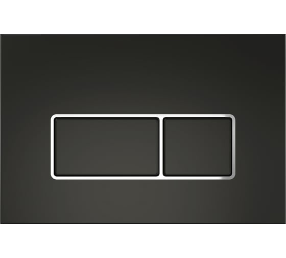 Изображение товара Клавиша смыва Teymi Helmi двойной смыв, черный матовый, окантовка хром T70205 ЦБ-00270317