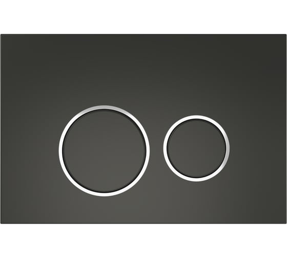 Изображение товара Клавиша смыва Teymi Lina двойной смыв, черный матовый, окантовка хром T70105 ЦБ-00270309