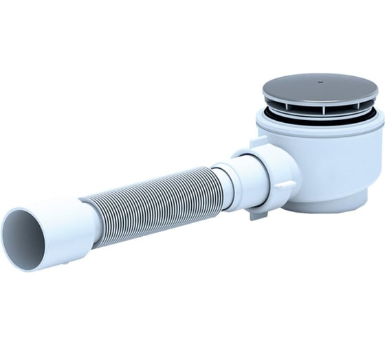 Изображение товара Сифон для душа АНИ Пласт под.1 1/2**50 с г/т 375хром,клик-клак (сетк) E515C