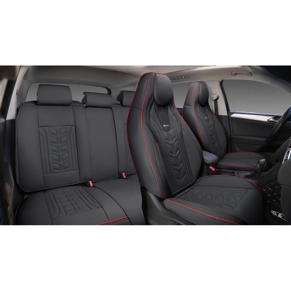 Изображение товара Накидки PSV 5D Drift для всего салона из экокожи черный/красный универсальные