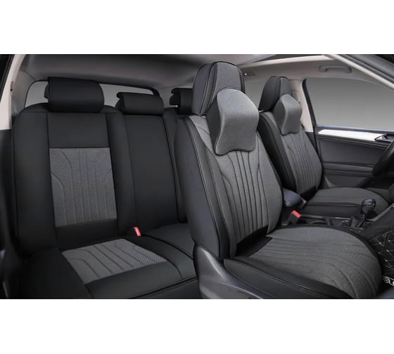 Изображение товара Накидки PSV 5D Forward (Черно-серый), комплект на весь салон, экокожа + текстиль 138367