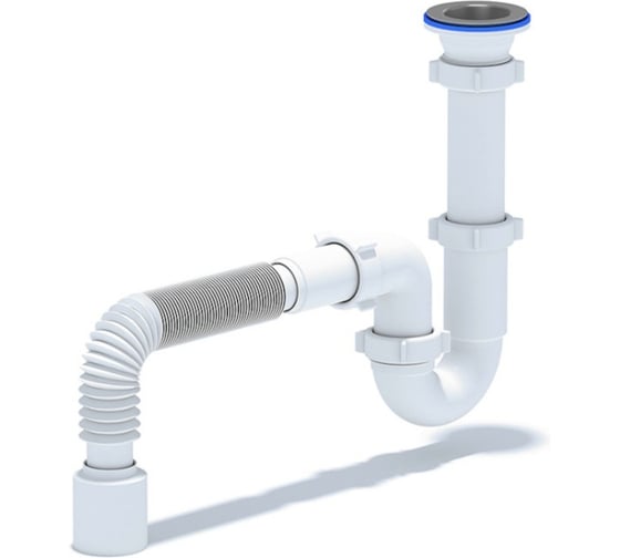 Изображение товара Сифон АНИ Пласт Ани 1 1/2*40 прямоточны й сгибкой трубой 40x40 D0110