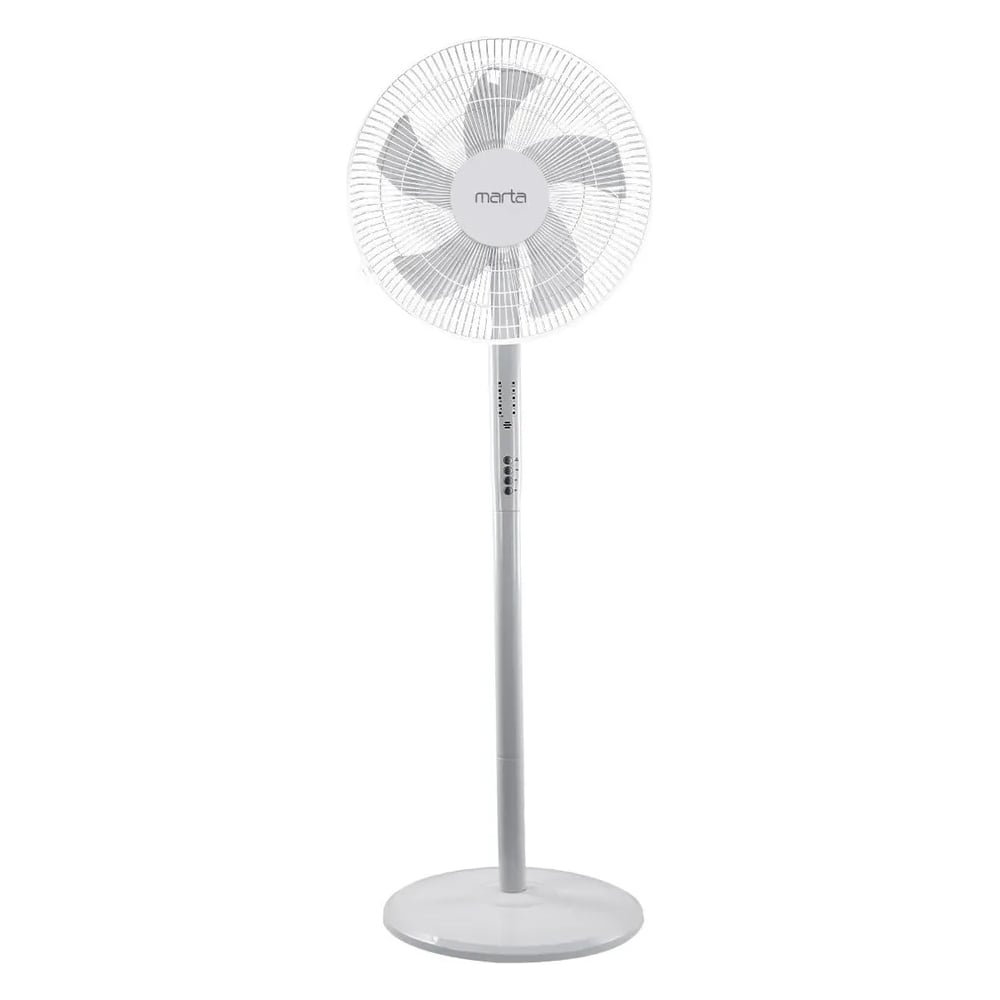Изображение товара Напольный вентилятор MARTA MT-FN2542 белый мощностью 60 Вт регулируемый