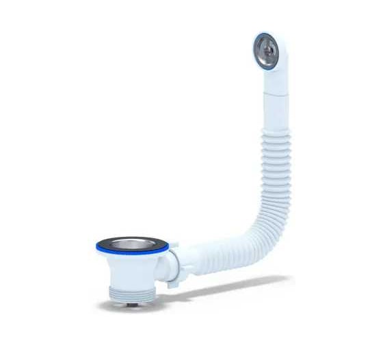 Изображение товара Перелив для умывальника АНИ Пласт 1 1/2 с круглым верт. корп., жесткий N120S