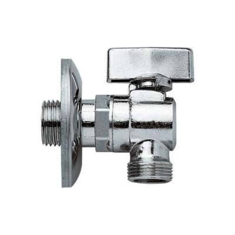 Изображение товара Шаровой кран угловой 1/2х1/2 с отражателем латунь хромированный