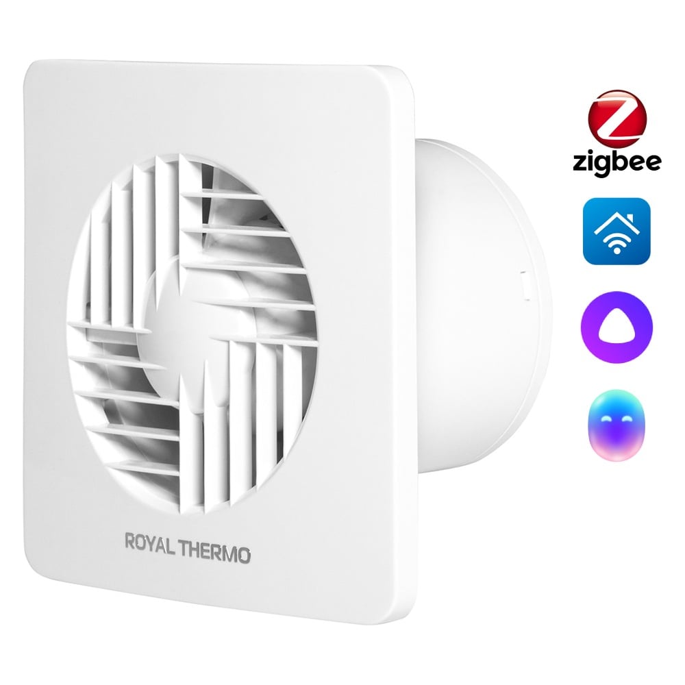 Изображение товара Вытяжной вентилятор Royal Thermo RAFT 100 HT, осевой, 105 м3/ч, белый