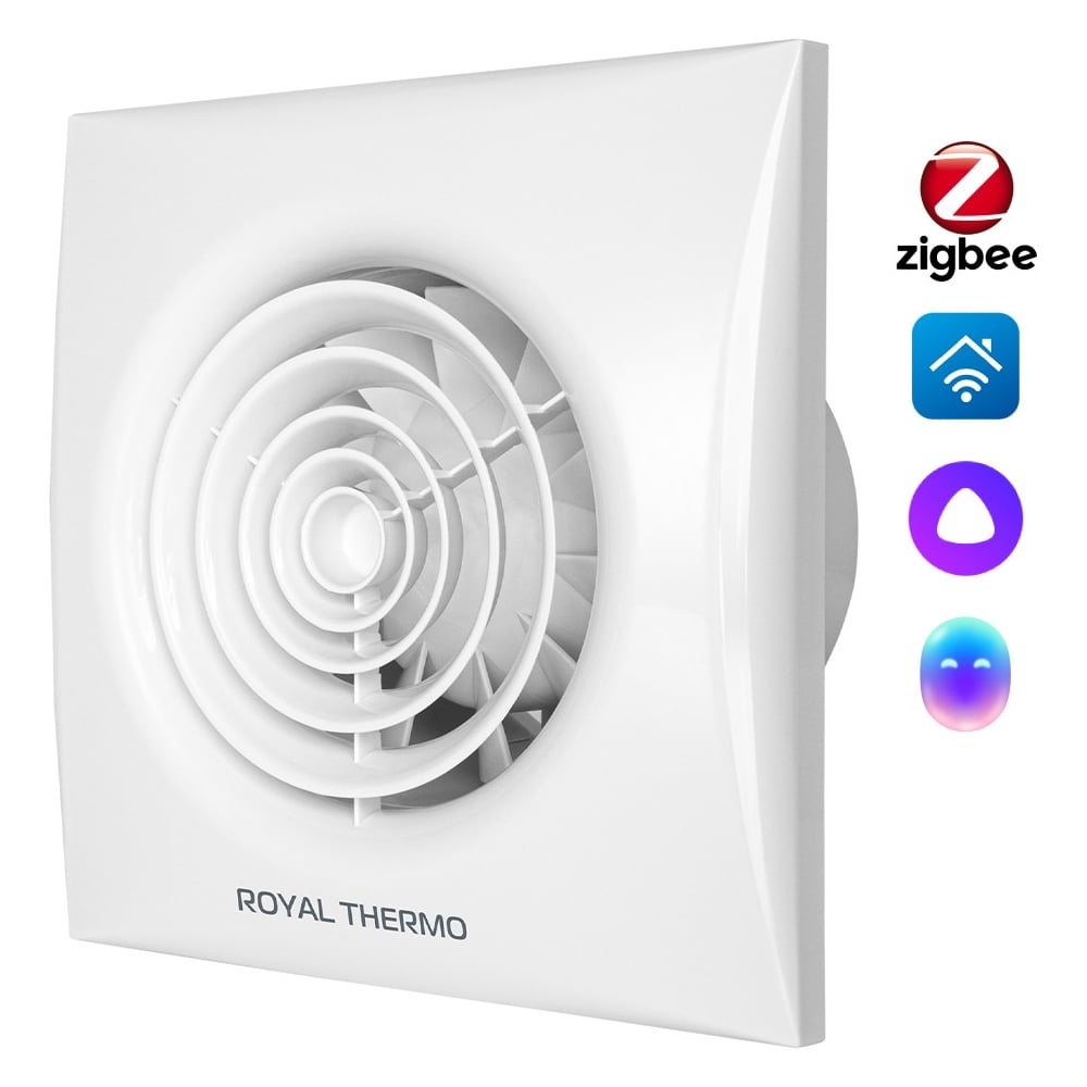 Изображение товара Вытяжной вентилятор Royal Thermo НС-1608410 с защитой IPX4 для монтажа на стену и потолок