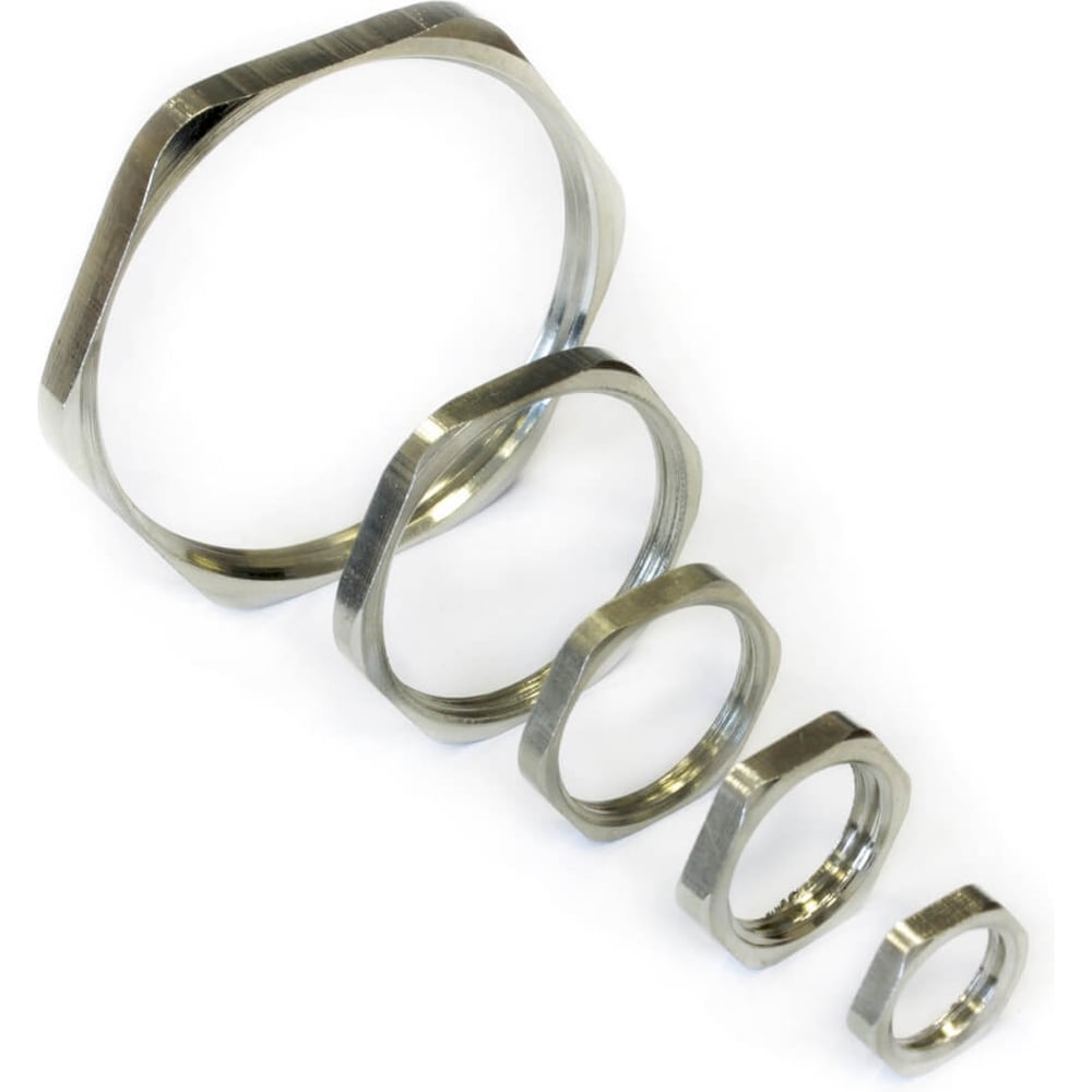 Изображение товара Латунная гайка ГОФРОМАТИК М36x1,5 никелированная 25 шт