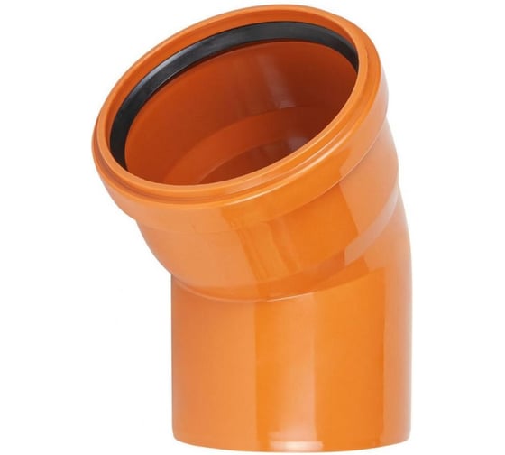 Изображение товара Отвод для наружной канализации Valfex 15 град, 160мм, рыжий 30104160