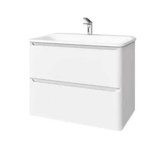Изображение товара Тумба подвесная с раковиной RAVAL Welto 80 80 см, с ящиками, белая, прямоугольная, из МДФ RAVSET003