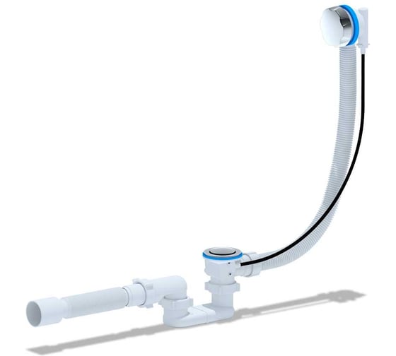 Изображение товара Перелив АНИ Пласт полуавтоматический, с сифоном плоский (металл) EM702