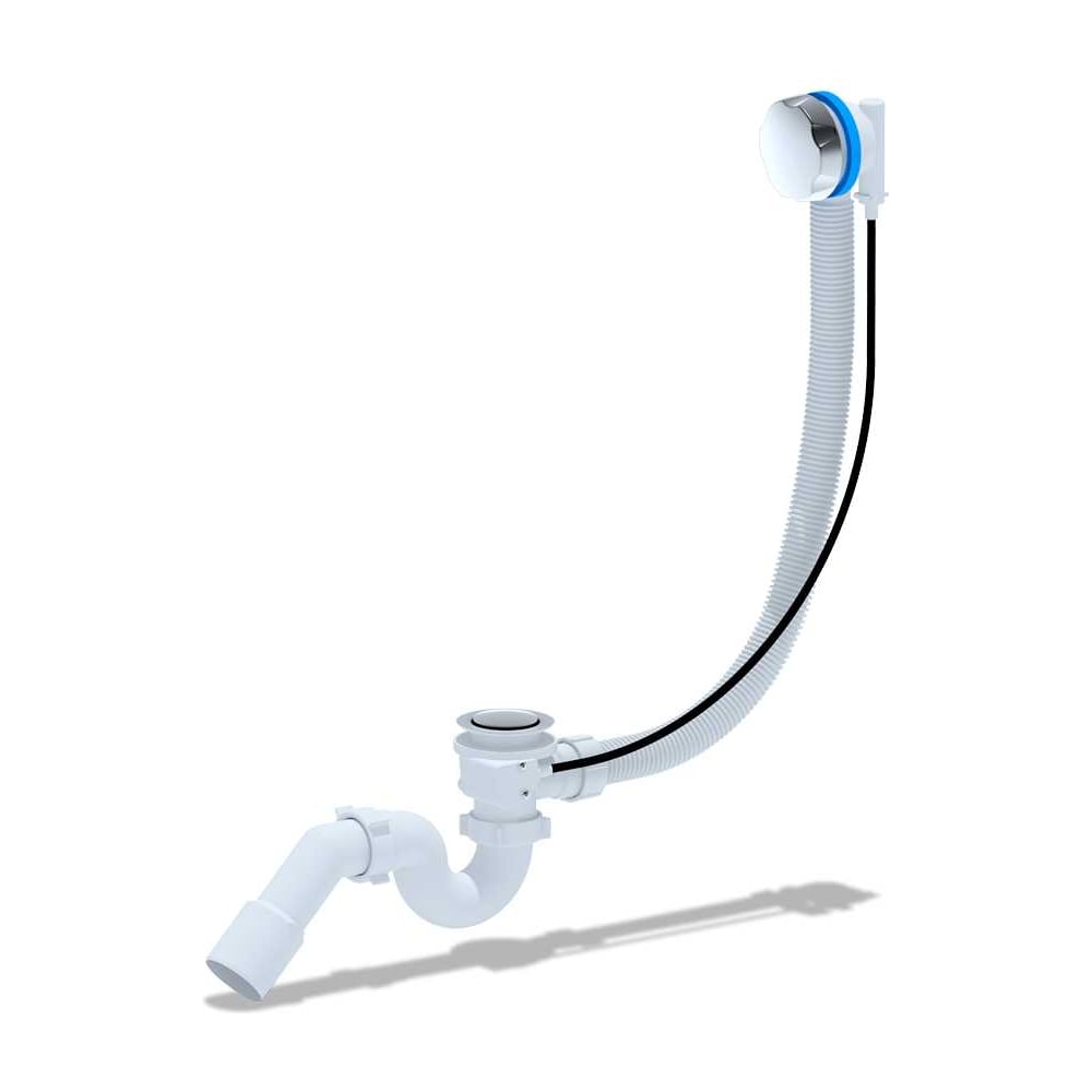 Изображение товара Перелив АНИ Пласт полуавтоматический EM313 для ванны белый хром 24л/мин