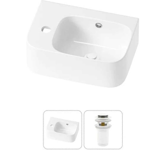 Изображение товара Комплект Wellsee 2 в 1 Lavinia Boho Bathroom Sink накладная/подвесная раковина 37x25 см 20216528R