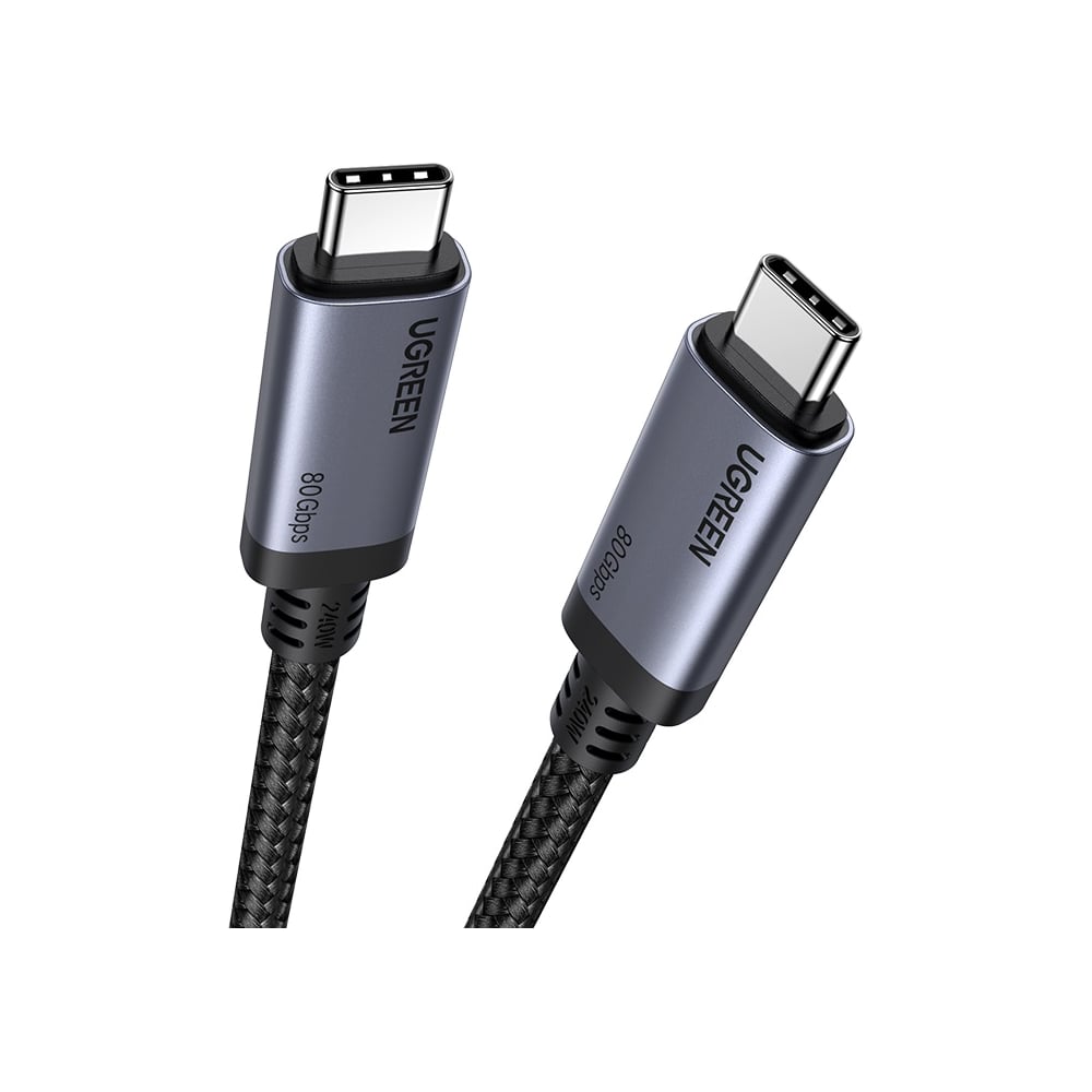 Изображение товара Кабель UGREEN L706 65383 USB-C to USB-C 240W 80Gbps 1м серый