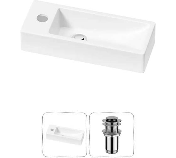 Изображение товара Комплект Wellsee 2 в 1 Lavinia Boho Bathroom Sink накладная/подвесная раковина 38x14 см 20215909R