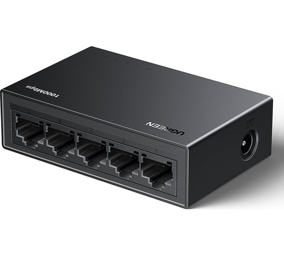 Изображение товара Коммутатор сетевой UGREEN CM833 5-Port Gigabit Ethernet Switch PC+ABS Housing EU. Цвет: серый 35492EU