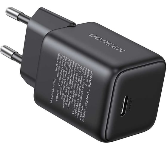 Изображение товара Сетевое зарядное устройство UGREEN X513 65007 30W USB-C GaN Fast Charger EU. Цвет: черный 65007_