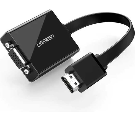 Изображение товара Переходнок UGREEN MM103 40248 HDMI to VGA Converter. Длина 25 см. Цвет: черный 40248_